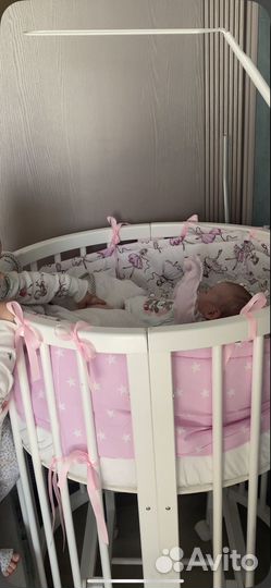 Бортики и балдахин в кроватку для девочки