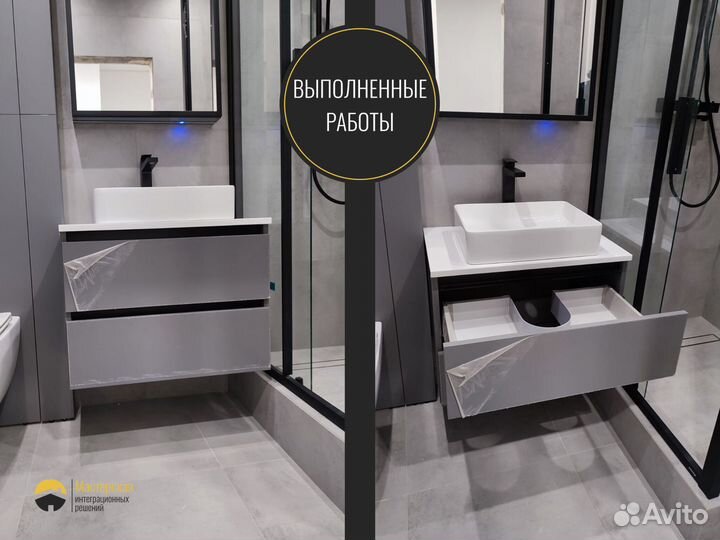 Столешница из искусственного камня с установкой