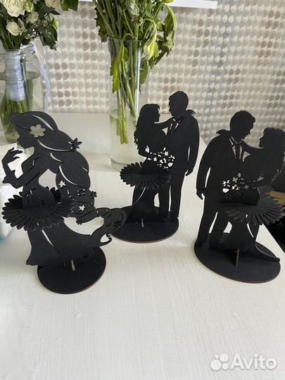 Свадебные салфетницы и украшения для бокалов