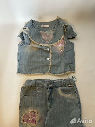 Детский джинсовый костюм деним