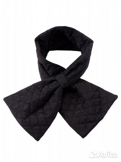 Стеганый черный шарф