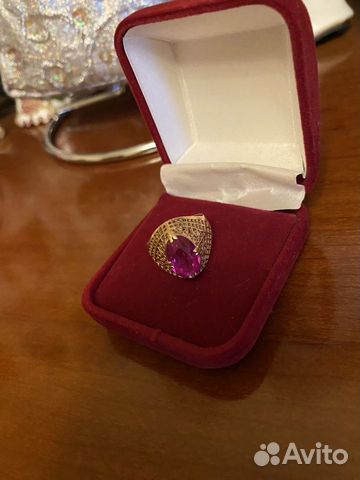 Золотое кольцо/ перстень с рубином СССР
