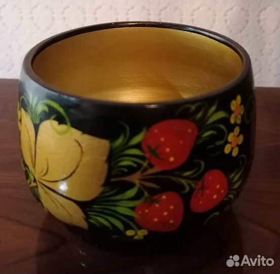 Вологодская хохлома Пельменник с крышкой, солонка