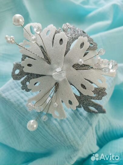 Ободок Снежинка для Снегурочки/Снежинки бусины