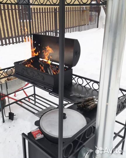 Мангал с крышей