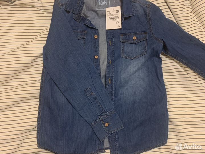 Джинсовая рубашка детская