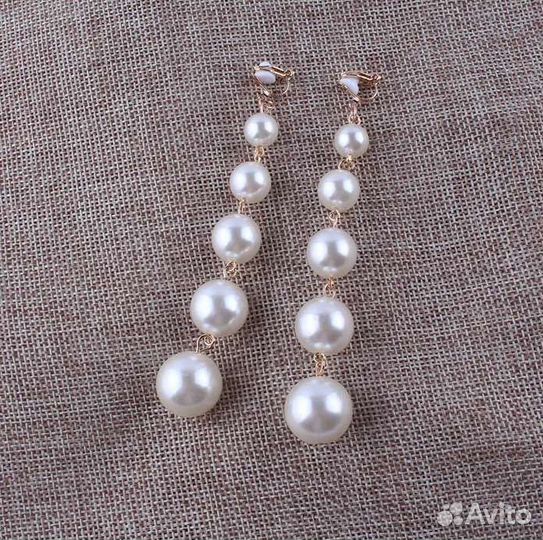 Серьги-клипсы с жемчугом Новые