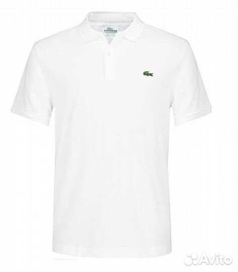 Белое поло lacoste