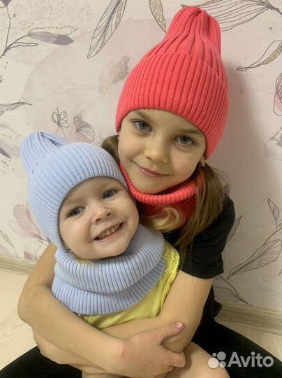 Комплект шапка + снуд демисезонный