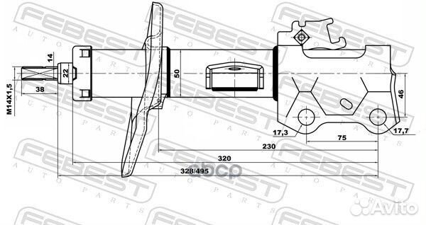 Амортизатор передн правый toyota corolla E15/E18