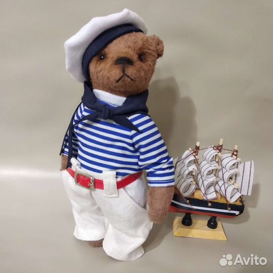 Мишка Тедди ручной работы: моряк Константин