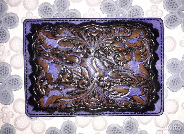 Обложка для документов. (нат. кожа, ручная работа)