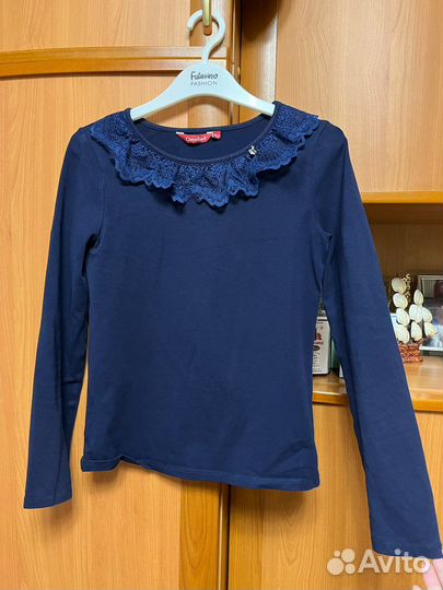 Блузка школьная синяя 152