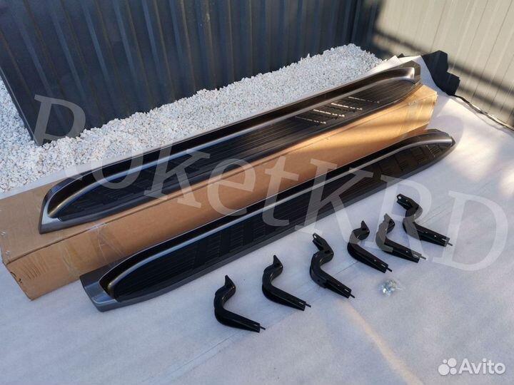 Подножки Toyota Land Cruiser Prado 120 Т.серые