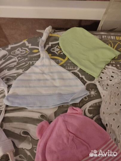 Головные уборы для девочек пакетом, от 0 до 1года