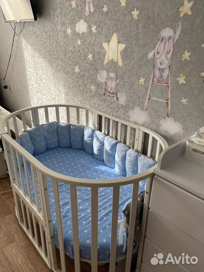 Детская кроватка с маятником 6 в 1