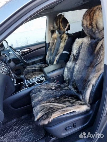 Меховые накидки из натурального волка в машину
