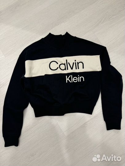 Calvin klein свитшот укороченный женский