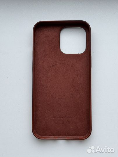 Чехол 14 Pro Max кожаный оригинальный