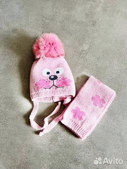 Шапки для девочки 0-12 мес