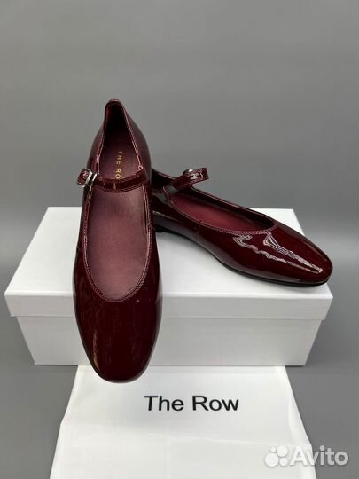 Балетки женские The Row бордовые лакированные
