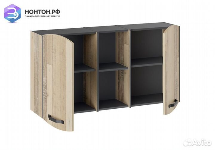 Шкаф навесной Кристофер фон серый / олд стайл