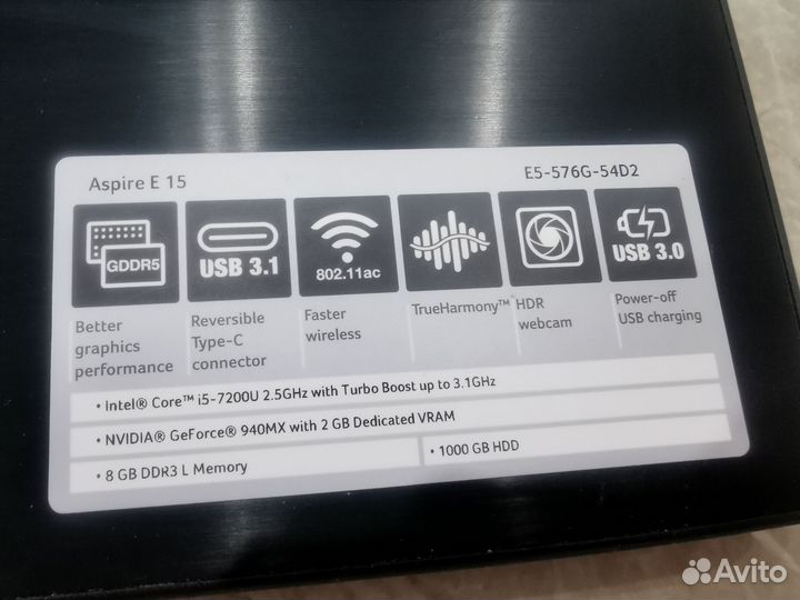 Игровой ноутбук Acer aspire e15