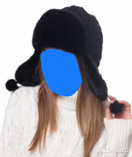 Шапка ушанка норковая женская