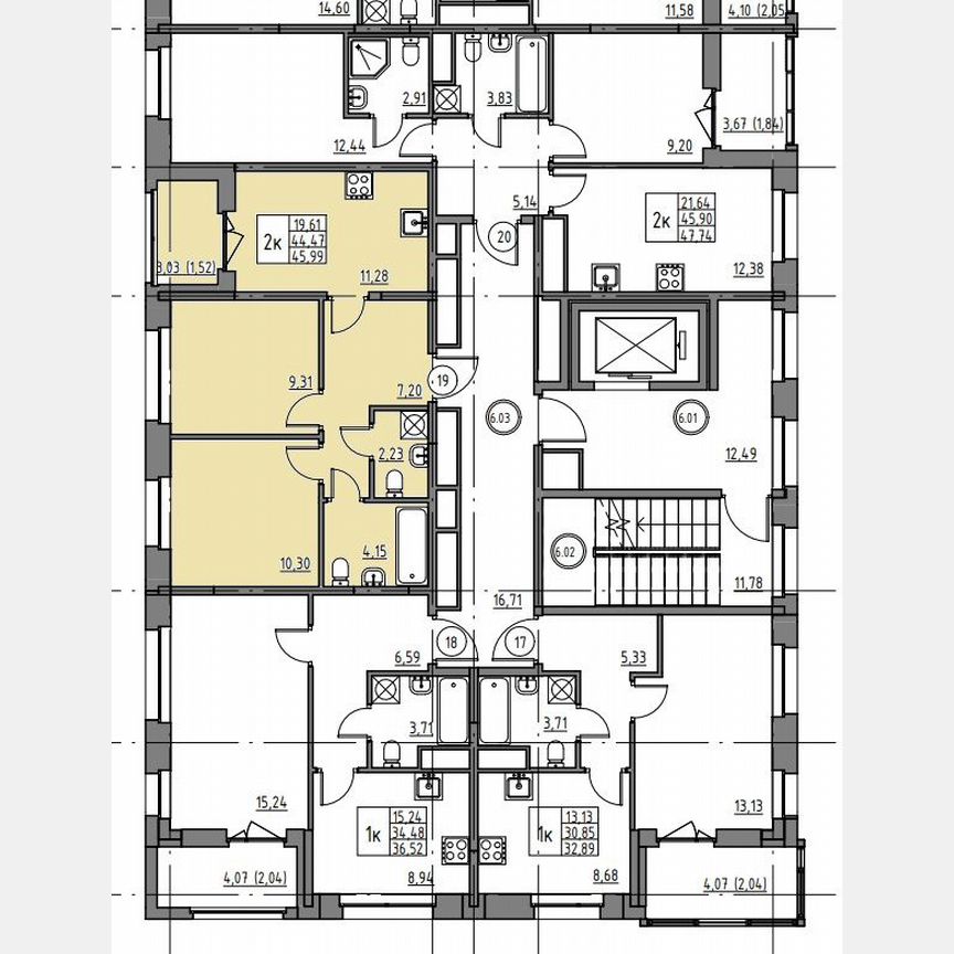 2-к. квартира, 46 м², 6/12 эт.