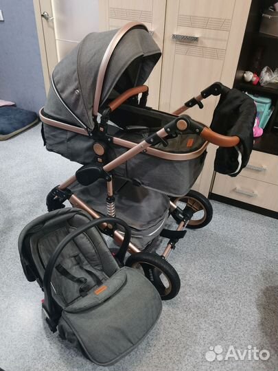 Детская коляска 3 в 1, с автокреслом 0+