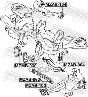 Сайлентблок подушки дифференциала mzab104 Febest