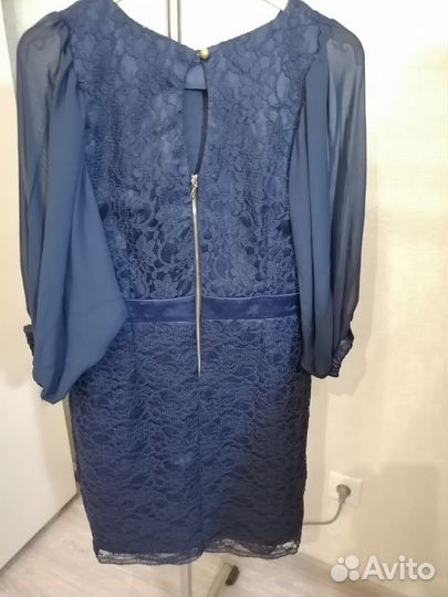 Вечернее платье 46 размера синее