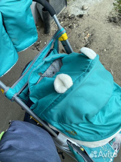 Детские санки на колесах nika