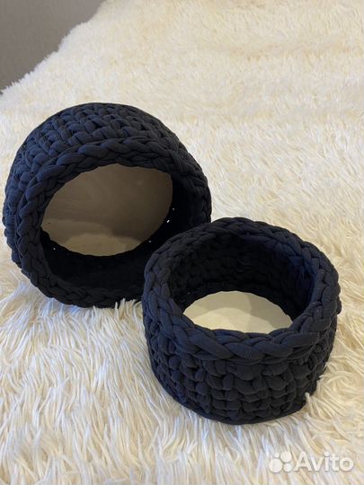 Корзинка из трикотажной пряжи