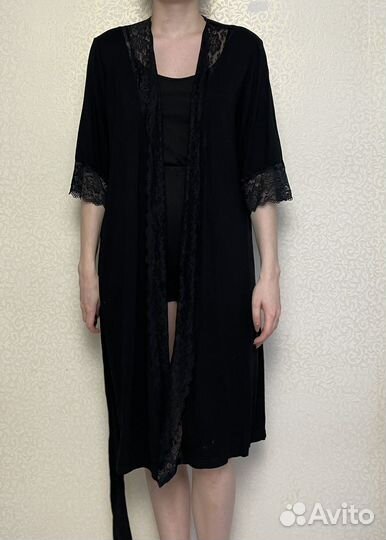 Халат домашник с кружевами