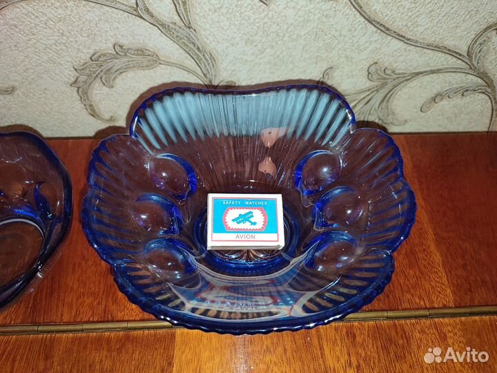 Вазочки синее стекло СССР