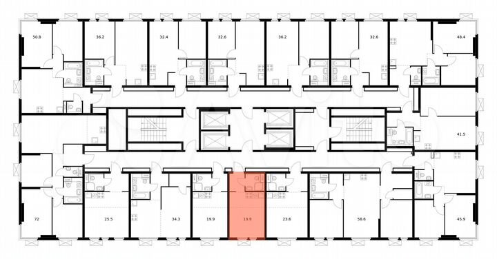 Квартира-студия, 19,9 м², 32/33 эт.