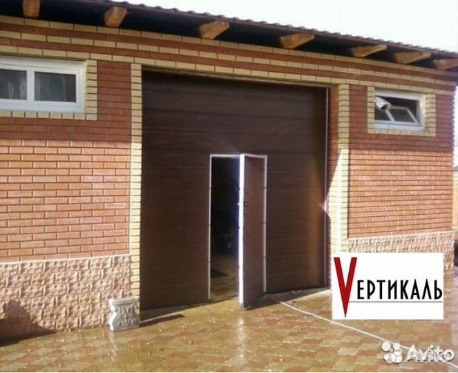 Ворота с калиткой секционные