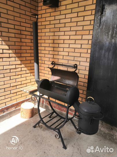 Мангал с печью под казан