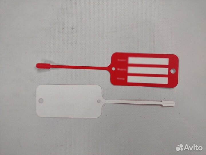 Пластиковая бирка для ключей красная уп.100шт