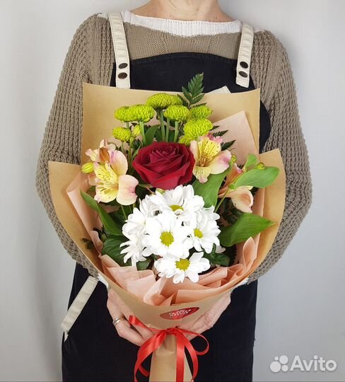 Букет с розой