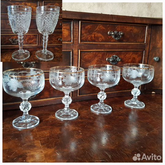 Бокалы хрустальные Богемия новые