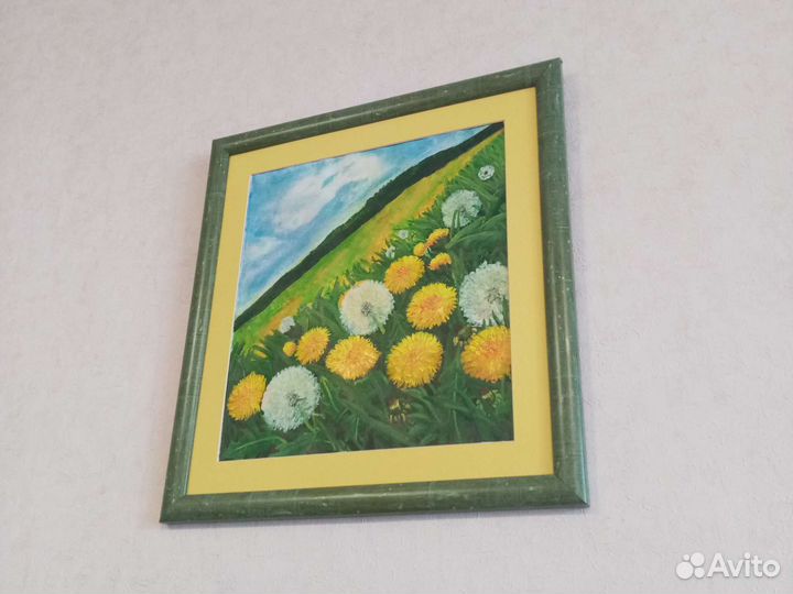 Картина с одуванчиками