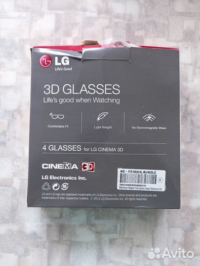 3D очки для телевизора LG 4 штуки новые 3Д