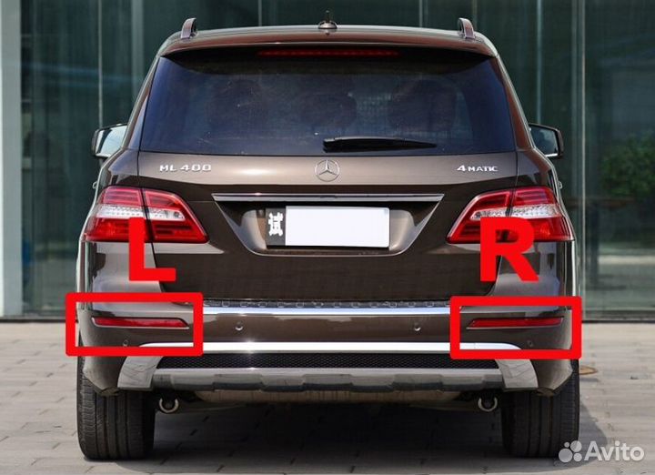 Отражатель заднего бампера ML166 W166