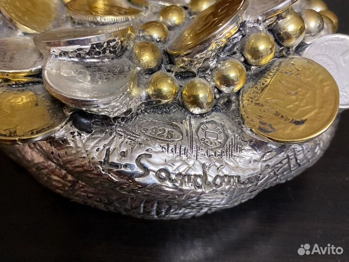 Статуэтка «Денежный мешок» из серебра