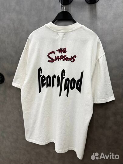 Топовая оверсайз футболка Fear of God x Simpsons