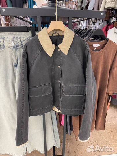 Жакет с вельветовым воротником