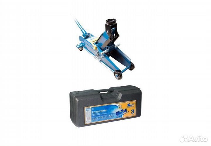 Домкрат гидр. подкатной 3т (135-390мм) кейс