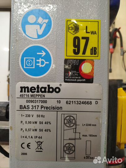 Ленточная пила по дереву metabo BAS 317